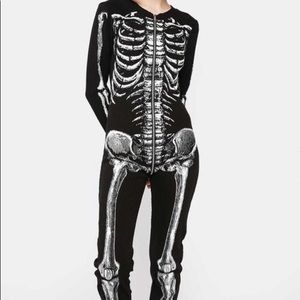 Dolls Kill Trickz N' Treatz Lazy Bones Thermal Onesie